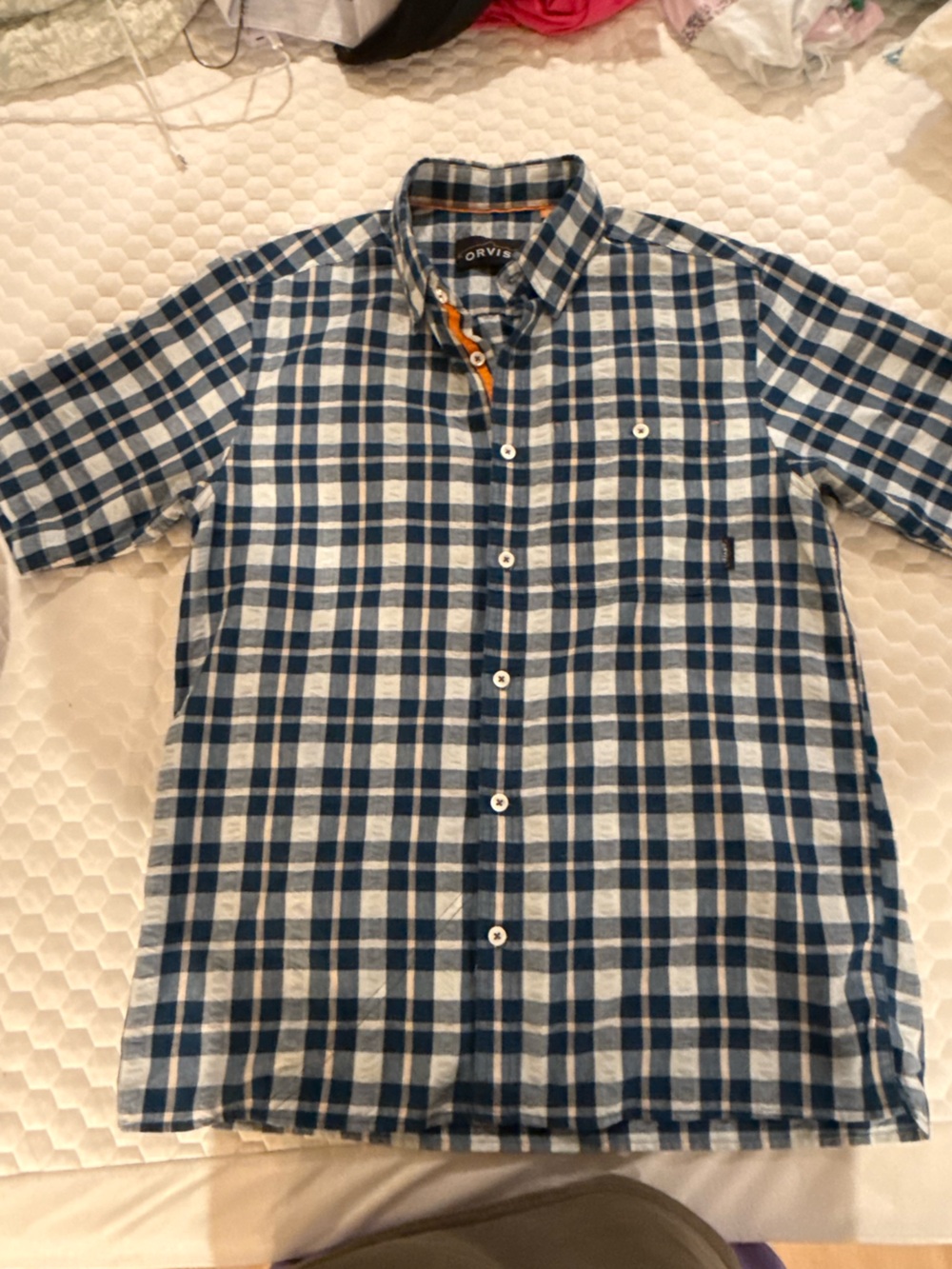 Orvis Men’s Rock Point S/S Camp shirt  short-sleeve button-down shirt Medium
